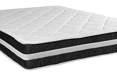 Soft mattress isolated against white background.